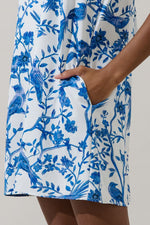 The Blue Bird Trapeze Mahjong Mini Dress in Ciela Floral