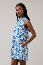 The Blue Bird Trapeze Mahjong Mini Dress in Ciela Floral