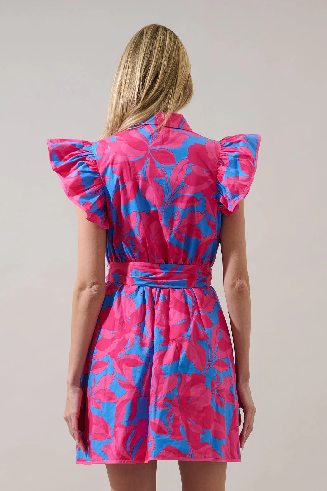 The Pretty in Pink Mahjong Mini Dress in Meira Floral