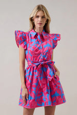 The Pretty in Pink Mahjong Mini Dress in Meira Floral