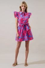 The Pretty in Pink Mahjong Mini Dress in Meira Floral