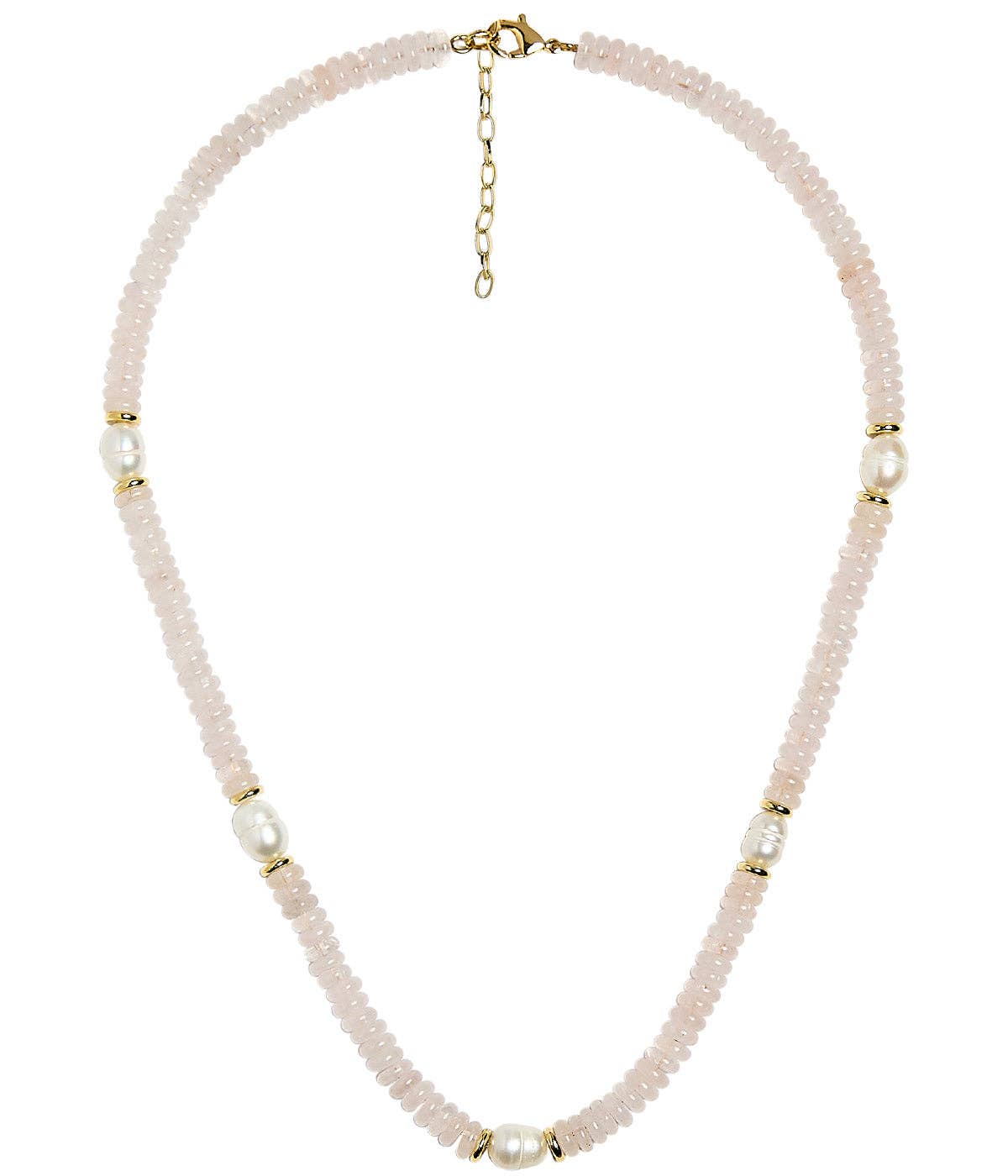 Jenny - Quartz Beaded Necklace with freshwater Pearl - WS
