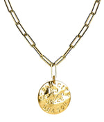 Beach Tag Charm Necklace – 18k Gold Plated - WS