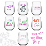 Mahjong Stemless 4ct Set Wine Glasses "Can I Use a Joker"