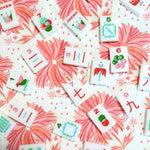 Mahjong Scalloped Square Table Topper | Lotus Flower