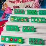 Pop Diva Disco Green Mahjong Tiles | Retro Pop Art Mahjong Tile Set