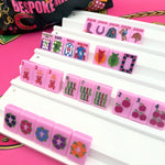 Year of the Horse Saddle Pink Mahjong Tiles | Equestrian Pink Mahjong Tile Set