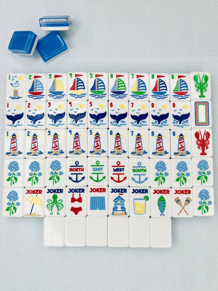 The Nantucket Mahjong Tile Set with Mat & Shufflers